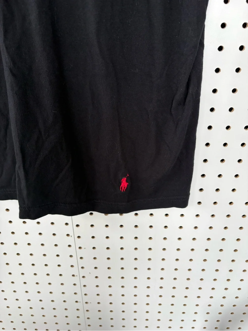 Polo by Ralph Lauren Men’s Black Short-Sleeve Crewneck Tee with Red Pony M